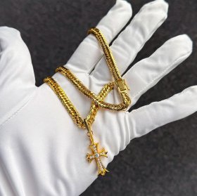 クロムハーツ 22K タイニーファットクロス パヴェダイヤ用 特注 ベイル製作 取付 完了★