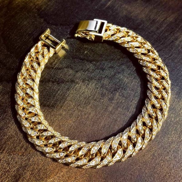 画像13: K18 喜平ブレスレット ダイヤモンド 6面カット ダブル