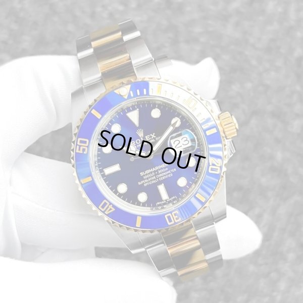 画像1: Rolex Submariner Date 40mm 18k Yellow Gold Steel Blue Oyster Bracelet 116613LB Random 2019 Year