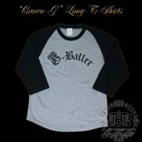 G-BALLER “CROWN-G”　ラグラン　Ｔシャツ　ブランド　メンズ　ブラック×グレイ