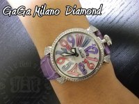 即納：ガガミラノ　マヌアーレ 40mm 　ダイヤモンド　ＧaGa　MILANOダイヤ　gaga時計ダイヤ