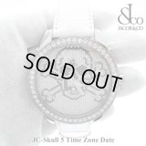 【正規品】　JACOB腕時計　スカルクロスボーン　ホワイト　５タイムゾーン　47ｍｍ