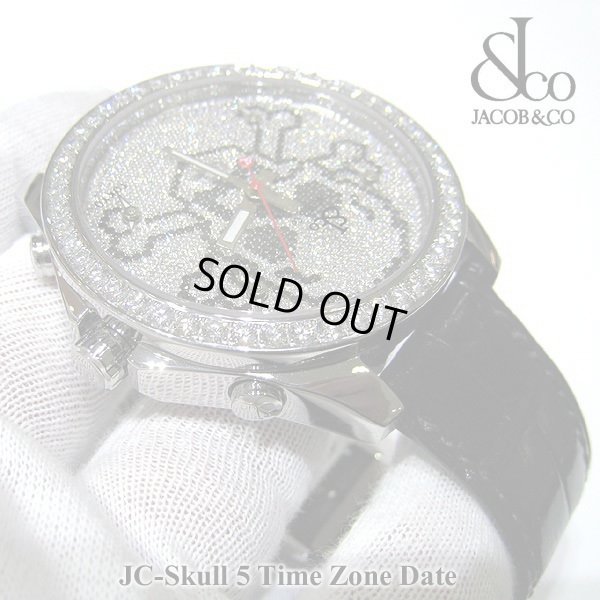 画像4: 【正規品】　ジェイコブ　腕時計　スカル　ＪＣ-SKULL　ホワイト　ファイブタイムゾーン　47ｍｍ　ダイヤ