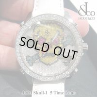 【正規品】　ジェイコブ　腕時計　スカル　JCM-SKULL-１　ファイブタイムゾーン　40ｍｍ　ダイヤ
