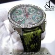 画像4: 【レアモデル】　ジェイコブ　腕時計　JC30　グリーンマザー　ファイブタイムゾーン　47ｍｍ　ダイヤ (4)