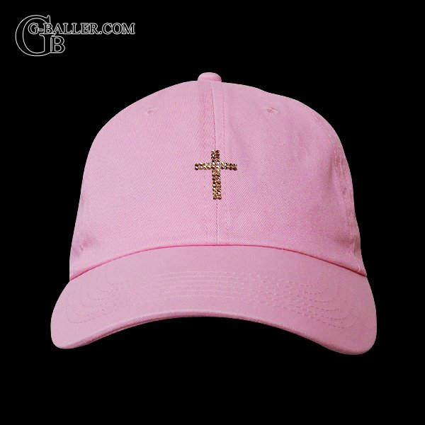クロスロゴキャップ スワロフスキー(ピンク×ゴールド)
