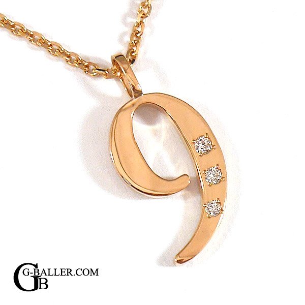 ピンクゴールド素材のペンダントチャーム ダイヤ トップ 9