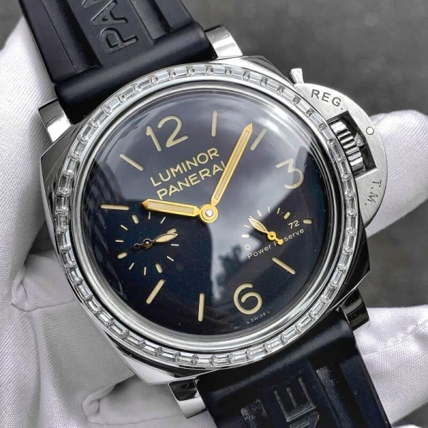 画像6: パネライ アフターダイヤ バゲットダイヤベゼル ルミノール パワーリザーブ 47mm PAM00423