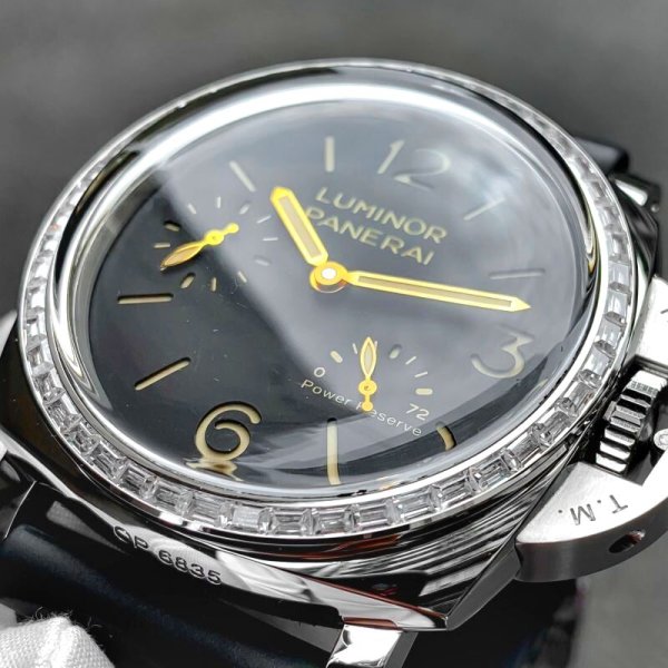 画像7: パネライ アフターダイヤ バゲットダイヤベゼル ルミノール パワーリザーブ 47mm PAM00423