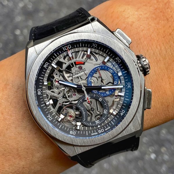 画像8: ゼニス デファイ エルプリメロ21 1/100クロノグラフ スケルトン 黒 レザー 95.9000.9004/78.R582