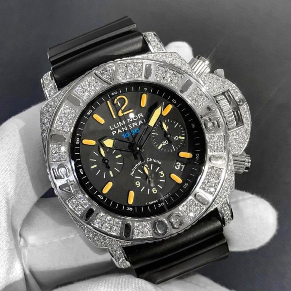 画像9: パネライサブマーシブル アフターダイヤ パヴェダイヤ PAM00187 世界限定1000本 PANERAI カスタム