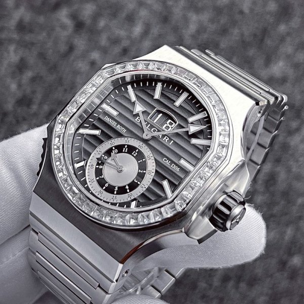 画像6: ブルガリ  ダニエルロート クロノスプリント アフターダイヤ バゲットダイヤベゼル製作