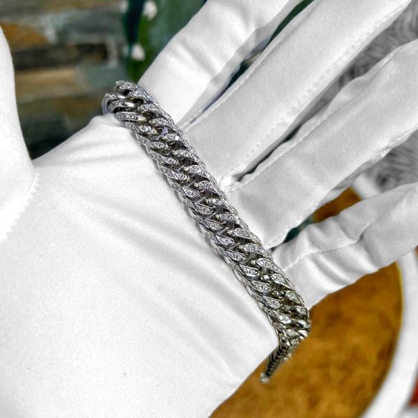 画像7: プラチナ 喜平6面ダブル ダイヤモンド ブレスレット 100g 21cm