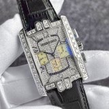 【純正BOX】HARRY WINSTON ハリーウィンストン アヴェニューC クロノグラフ WG パヴェダイヤ 黒 アリゲーターストラップ