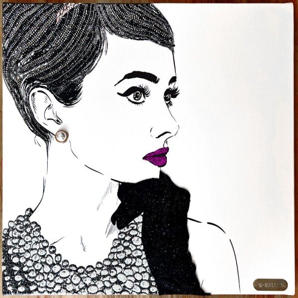 画像3: スワロフスキー アート "オードリーヘップバーン フルオーダー製作 Audrey Hepburn Swarovski Art Frame Order Made Custom 