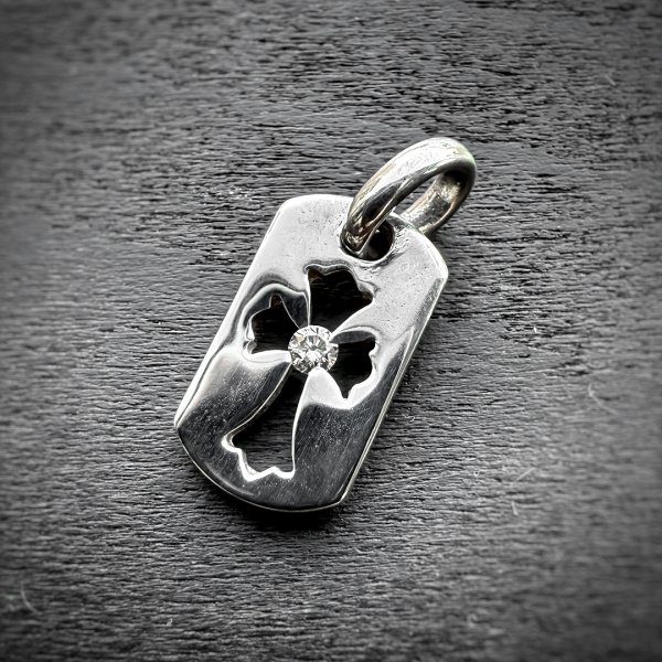 画像1: CHROME HEARTS クロムハーツ カットアウトクロス ドッグタグ タイニー ダイヤモンド | 251110
