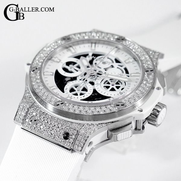 画像4: HUBLOTアエロバン パヴェダイヤ オールホワイト 日本限定モデル