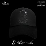 スワロフスキー キャップ 数字 3 G-BALLER ブランド オリジナル スワロCAP