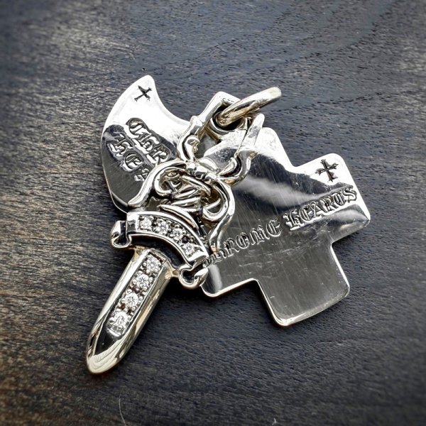 画像1: CHROME HEARTS クロムハーツ スリートリンケッツ ペンダント ダイヤモンド |  250829