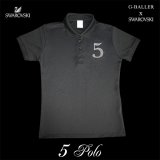 スワロフスキー　ポロシャツ　5　数字　レディース　オーダー　ナンバー　人気のナンバリングシリーズ　G-BALLER