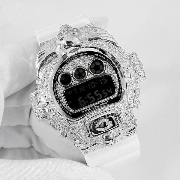 画像1: G-Shock Custom by G-BALLER | DW6900 Cross&Skull Rhodium Coating Diamond