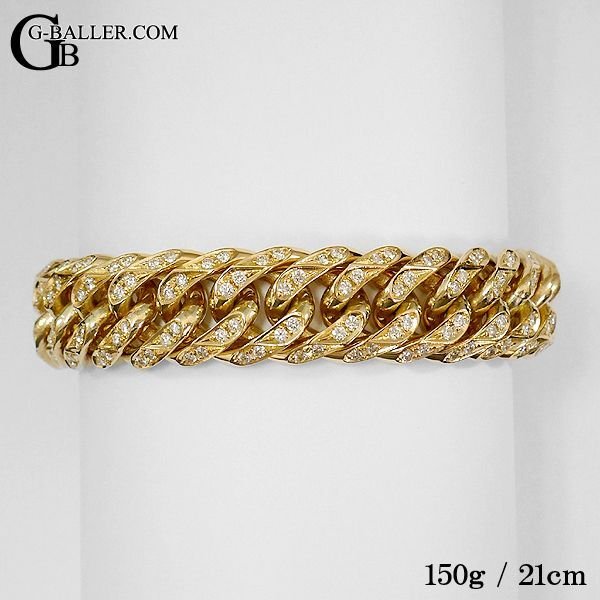 喜平チェーンダイヤモンド 6面ダブル 150g 21cm