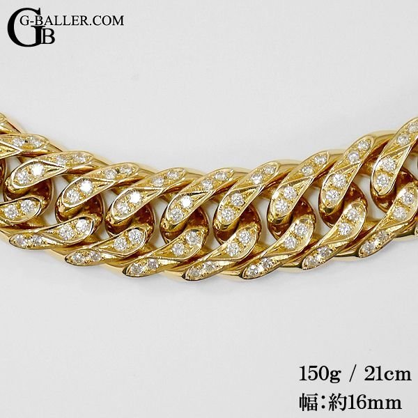 幅約16mmの極太ダイヤブレスレット