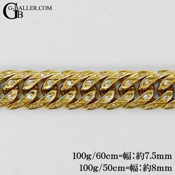 画像4: 【新品】K18 喜平ネックレス ダイヤ 100g 6面ダブル 60cm/50cm