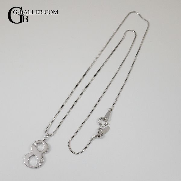 画像5: K18 ホワイトゴールド 数字 8 ナンバー ペンダント ダイヤ