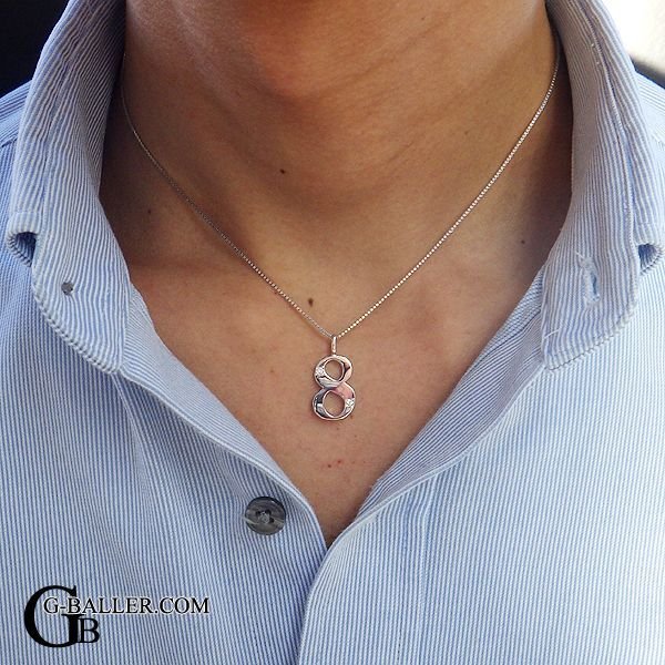 画像4: K18 ホワイトゴールド 数字 8 ナンバー ペンダント ダイヤ