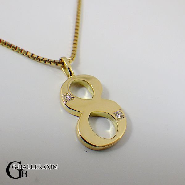 画像3: 18金 ネックレス ナンバー 8 数字 ペンダント ダイヤ