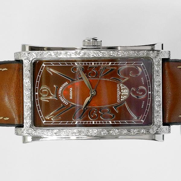 画像2: CUERVO Y SOBRINOS Prominente Solo Tiempo A1012 Engraving Watch Special Order Leather / Rubber Strap