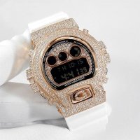 G-Shock Custom by G-BALLER | DW6900 NB-7 Pink Gold Full Diamond Custom