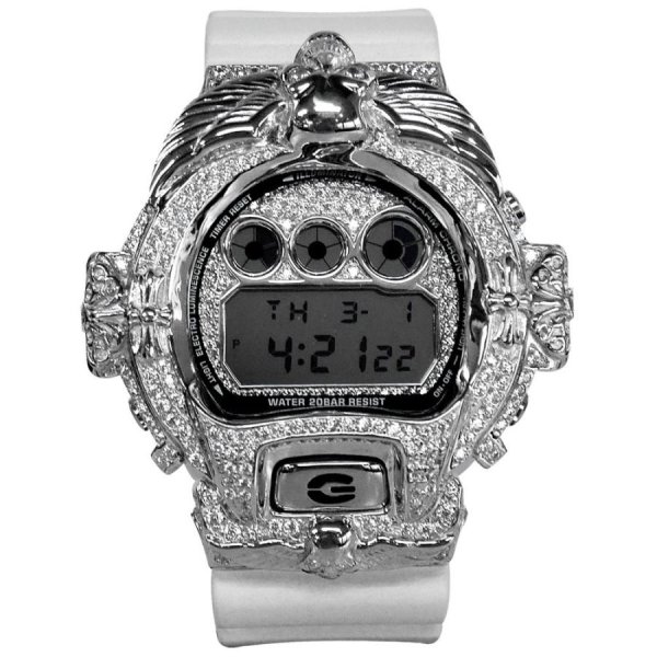 画像1: G-Shock Custom by G-BALLER | DW6900MR ChromeSkull WG Diamond
