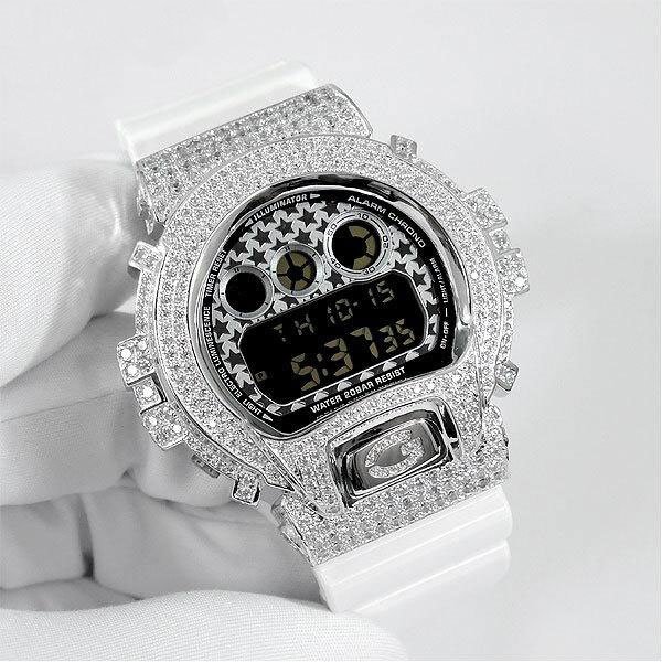 画像1: G-Shock Custom by G-BALLER | DW6900 Star Dial Rhodium Coating Diamond