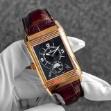 Jaeger LeCoultre Grande Reverso Duo Night Day 18k PG Q3742421 Silver / Black Dial