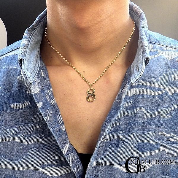 画像5: ナンバー K18 ネックレス 8 ペンダント トップ