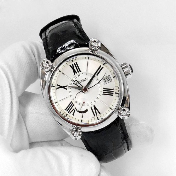 画像7: SEIKO Galante Spring Drive Gmt Entasis Diamond SBLA035 Date Leather Belt 43mm