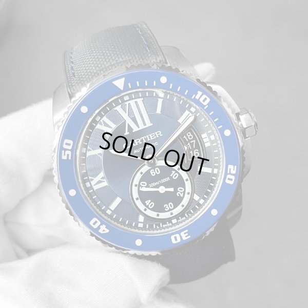 画像1: CARTIER Calibre De Cartier Diver Blue dial Rubber belt 42mm Complete with accessories WSCA0010