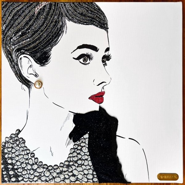 画像1: スワロフスキー アート "オードリーヘップバーン フルオーダー製作 Audrey Hepburn Swarovski Art Frame Order Made Custom 