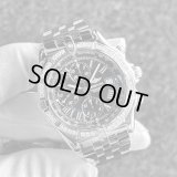【付属完備 / 純正ラバーベルト&バックル付】BREITLING ブライトリング クロスウィンド ダイヤモンド ステンレス ブレスレット 黒 ブラック ローマン インデックス |  241002