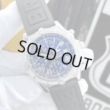 Breitling Crosswind Chronograph Bezel Diamond New Rubber Strap Black Roman Dial