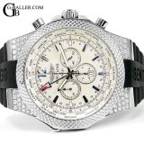 ブライトリング ベントレー GMT ダイヤ シルバーストーム A47362 新品ラバーベルト&新品バックル 純正SSベルト付属 現金特価