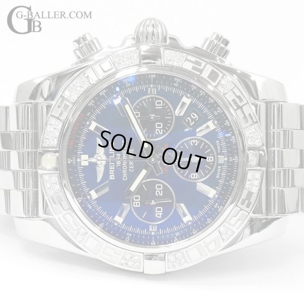 画像3: 【国内正規 / 付属完備】ブライトリング クロノマット44 ブラックアイブルー ベゼルダイヤモンド AB0110 44mm / 23328