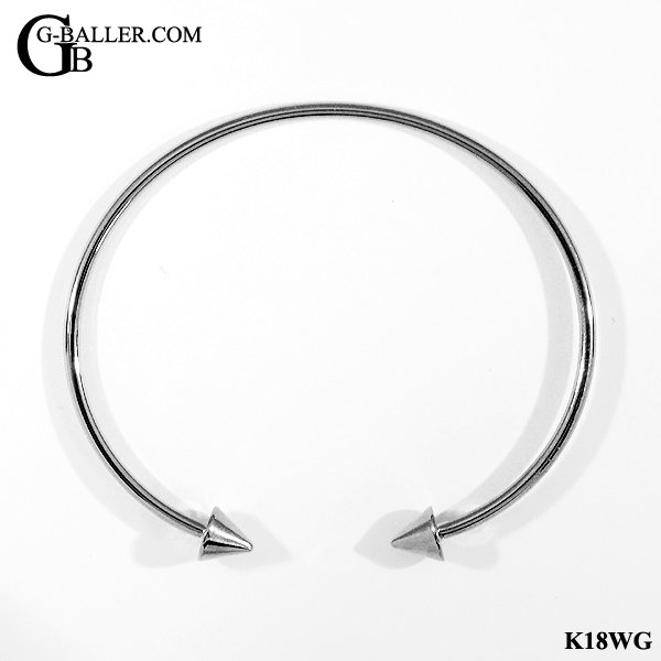 矢印バングル K18 ホワイトゴールド