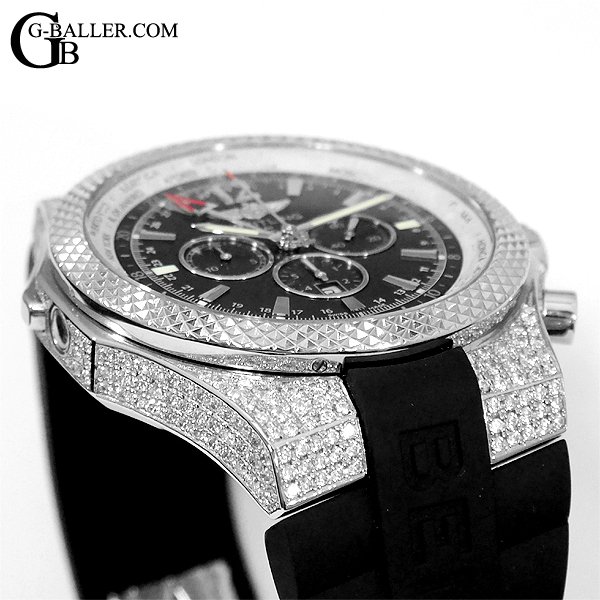 ベントレーGMTのケース全面にダイヤをカスタム致します