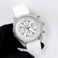 画像3: Breitling Bentley GT Chronograph Pave diamond new white rubber strap