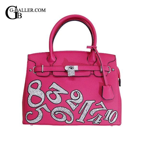 画像7: スワロフスキー ナンバー 本革レザーデコバッグ