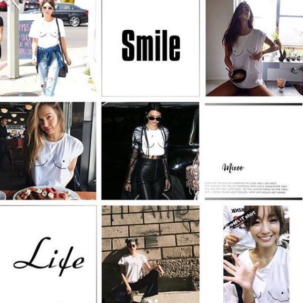 国内モデルでは木下優樹菜さんや森星さんもおっぱいTシャツを着用されてます。