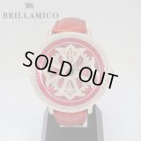 【即納】BRILLAMICO/ブリラミコ　スワロ時計　ゴールド x レッド